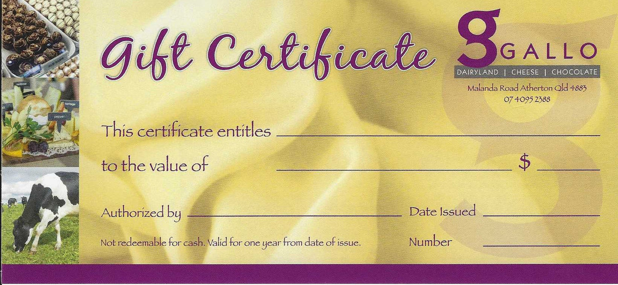 Gallo Dairyland Gift Card